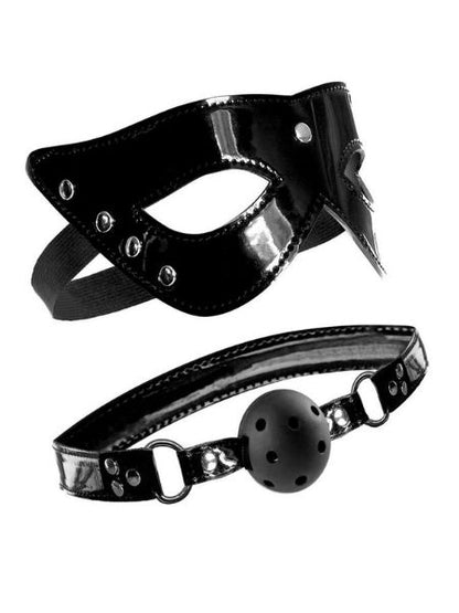 MASK & BALL GAG SET - BLACK