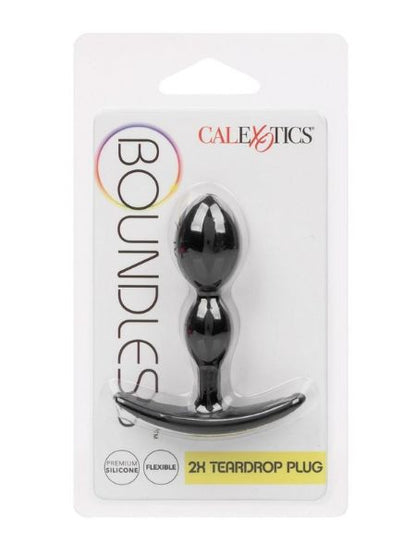 BONDLESS 2X TEARDROP SILICONE ANAL PLUG - BLACK
