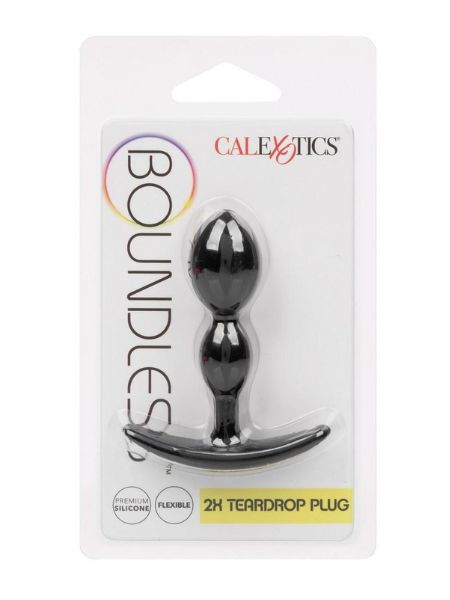 BONDLESS 2X TEARDROP SILICONE ANAL PLUG - BLACK