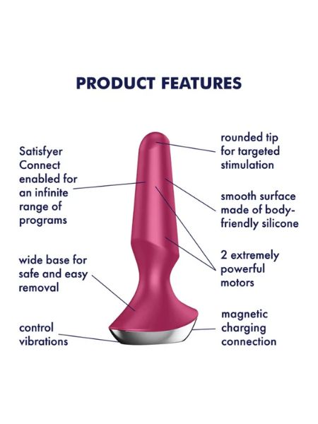 SATISFYER "PLUG-LILICIOUS 2" SILICONE VIBRATING ANAL PLUG