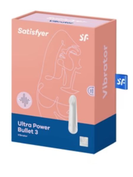 SATISFYER "ULTRA POWER BULLET 3" RECHARGEABLE SILICONE BULLET VIBRATOR