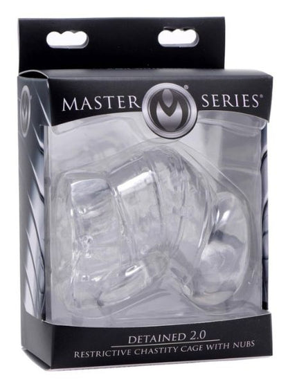 DETAINED 2.0 RESTRICTIVE CHASTITY CAGE WITH NUBS - CLEAR