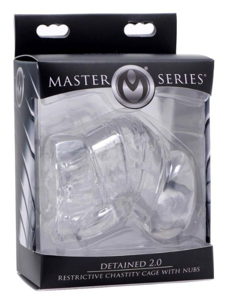 DETAINED 2.0 RESTRICTIVE CHASTITY CAGE WITH NUBS - CLEAR