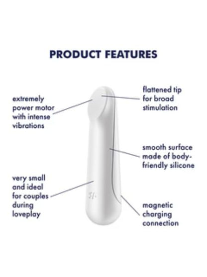 SATISFYER "ULTRA POWER BULLET 3" RECHARGEABLE SILICONE BULLET VIBRATOR