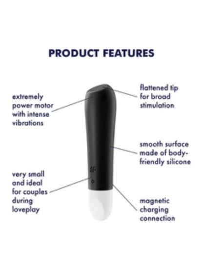 SATISFYER "ULTRA POWER BULLET 2" RECHARGEABLE SILICONE BULLET VIBRATOR