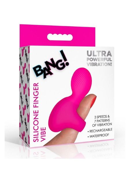 SILICONE RECHARGEABLE FINGER VIBE - PINK