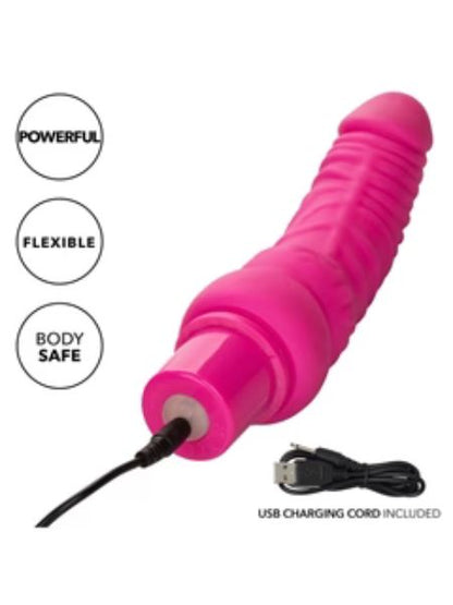 RECHARGEABLE POWER STUD CURVE SILICONE VIBRATING DONG