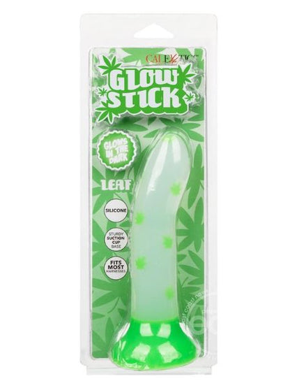 GLOW IN THE DARK DILDO WITH SUCTION BASE - GREEN LEAF