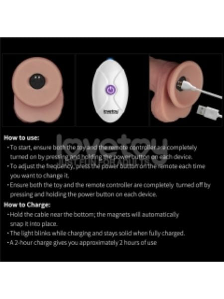 VIBRATING SLIDING SKIN SILICONE DONG WITH REMOTE CONTROL - 10 IN