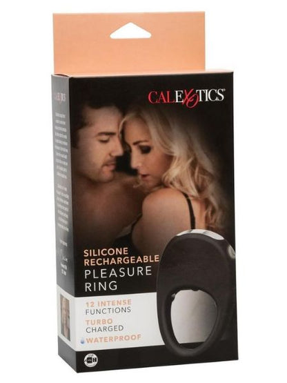 COUPLE'S ENHANCERS SILICONE RECHARGEABLE PLEASURE RING - BLACK