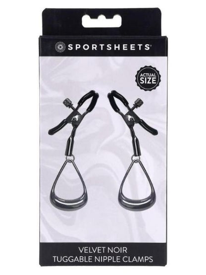 VELVET NOIR TUGGABLE NIPPLE CLAMPS - BLACK