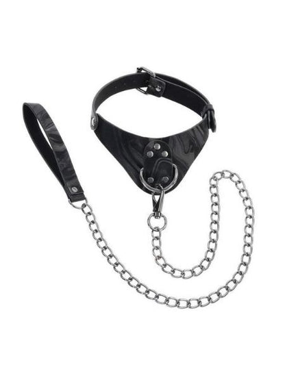 VELVET NOIR COLLAR & LEASH - BLACK