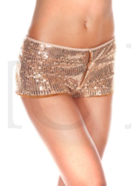 ZIP FRONT SEQUINED BOOTY SHORT