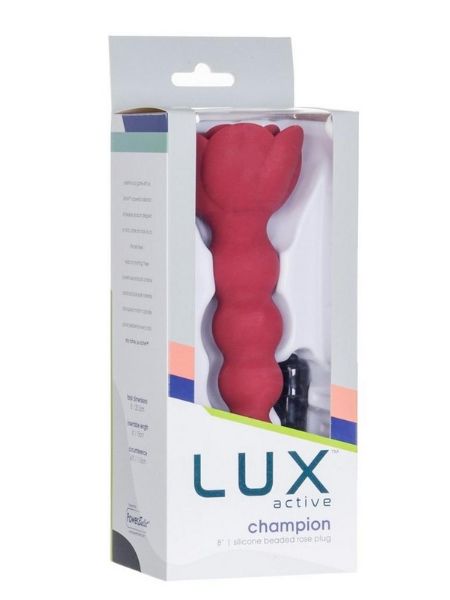 ROSE RECHARGEABLE SILICONE BEADED ANAL PROBE WITH BONUS BULLET - RED