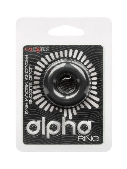 SILICONE PROLONG COCK RING - MEDIUM - BLACK