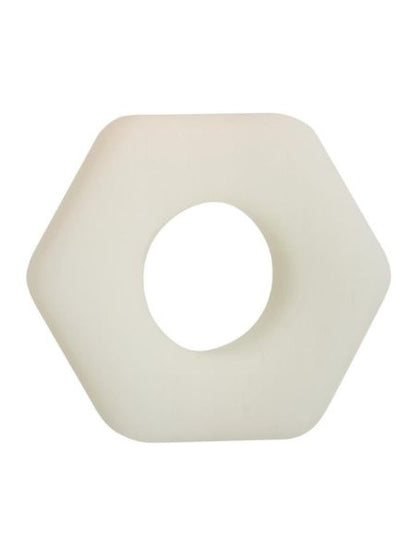 GLOW IN THE DARK LIQUID SILICONE SEXAGON RING - WHITE
