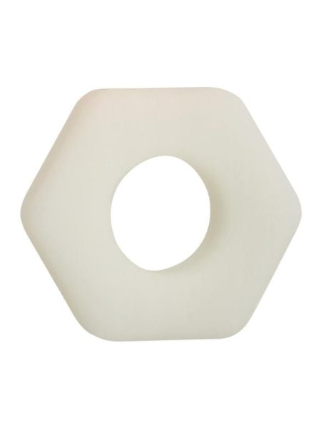 GLOW IN THE DARK LIQUID SILICONE SEXAGON RING - WHITE