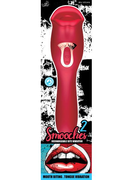 DUAL ENDED KISSING MOTION & TONGUE RECHARGEABLE SILICONE VIBRATOR - RED