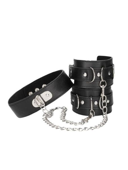 COLLAR W/ HANDCUFFS STRAPS & CHAIN