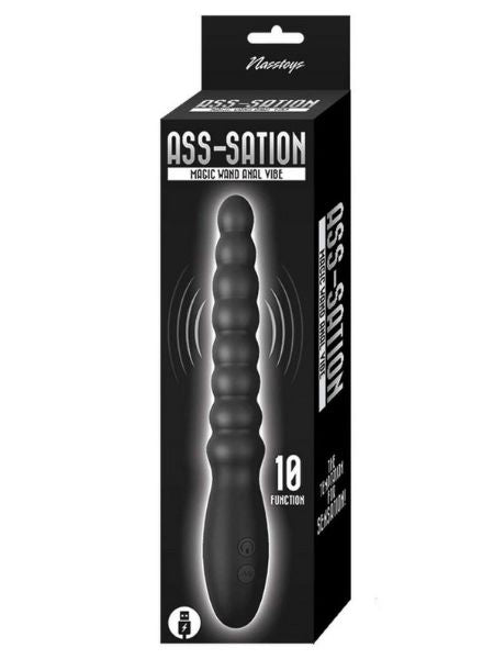 MAGIC WAND RECHARGEABLE SILICONE ANAL VIBRATOR - BLACK