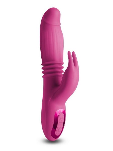 RECHARGEABLE SILICONE RABBIT VIBRATOR - PINK