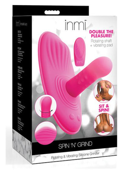 ROTATING & VIBRATING  RECHARGEABLE SILICONE GRINDER  PAD WITH REMOTE  CONTROL  Pink