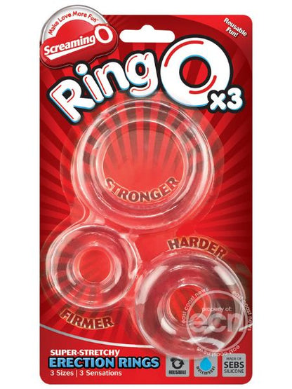 RING O 3 COCK RINGS ( 3 SIZE PACK ) - CLEAR