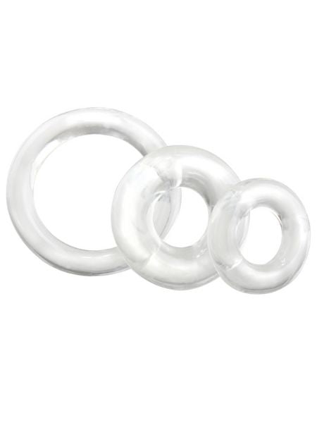 RING O 3 COCK RINGS ( 3 SIZE PACK ) - CLEAR