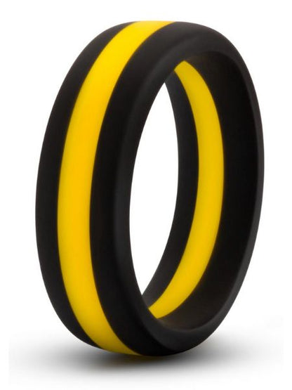 SILICONE GO PRO COCK RING - BLACK/GOLD