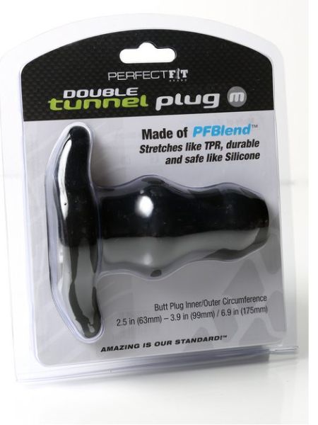 D-TUNNEL PLUG MEDIUM BLACK  - TOP OPEN