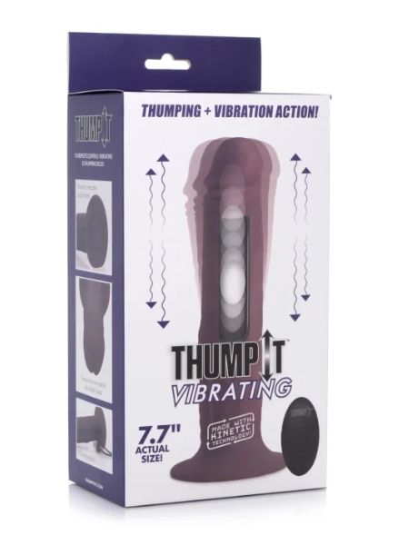 REMOTE CONTROL VIBRATING & THRUSTING DILDO DARK