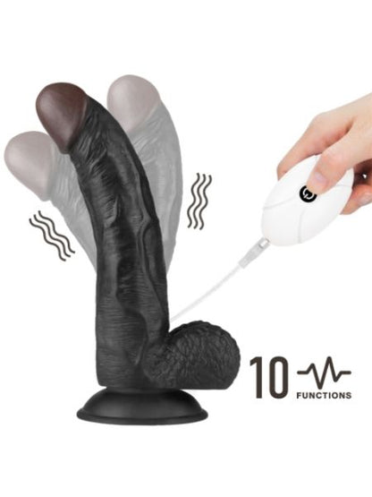 VIBRATING EASY STRAPON SET 8.5 INCH - BLACK