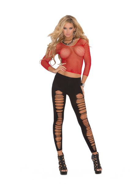 FISHNET LONG SLEEVE CAMI TOP LARGE SIZE