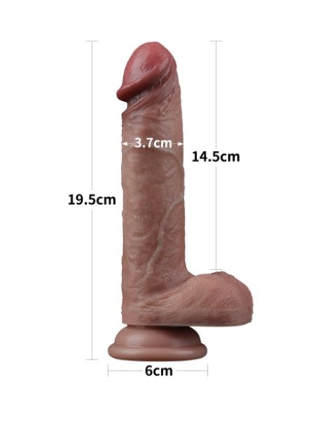 DUAL LAYERED SILICONE COCK - 7.5 INCH