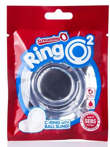 STRETCHY COCK RING WITH TESTICLE SLING - CLEAR