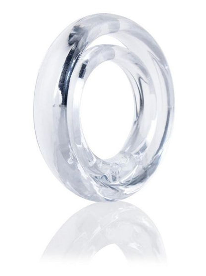 STRETCHY COCK RING WITH TESTICLE SLING - CLEAR
