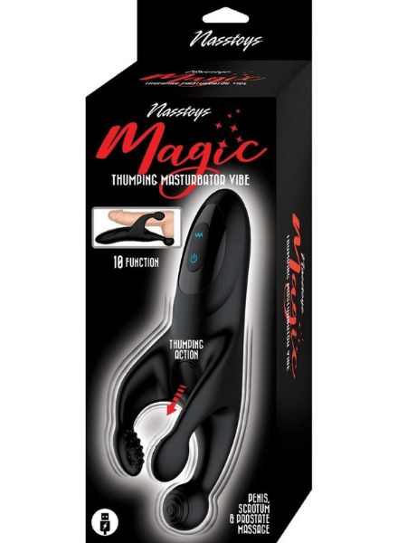 MAGIC THUMPING RECHARGEABLE MASTURBATOR - BLACK