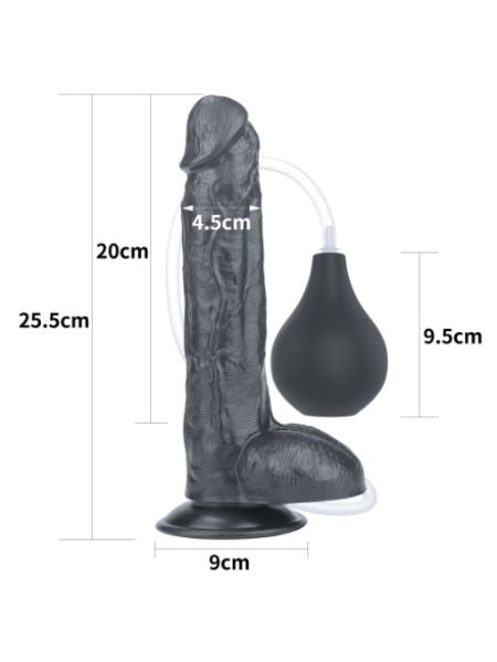 SQUIRT EXTREME DILDO 10 INCH - BLACK