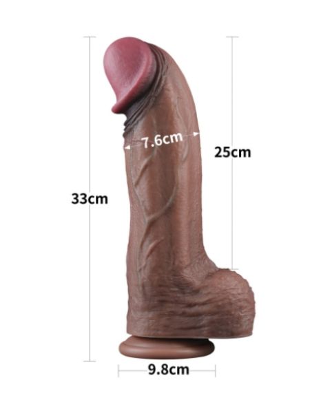 DUAL LAYERED SILICONE COCK XXL - 13 INCH