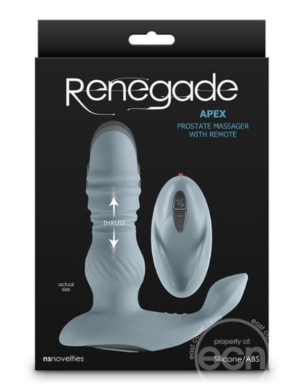 RECHARGEABLE SILICONE PROSTATE MASSAGER WITH REMOTE - GRAY