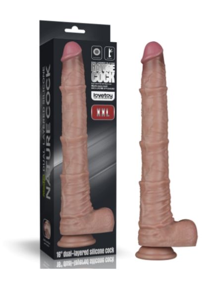 DUAL LAYERED BENDABLE SILICONE COCK XXXL - 16 INCH