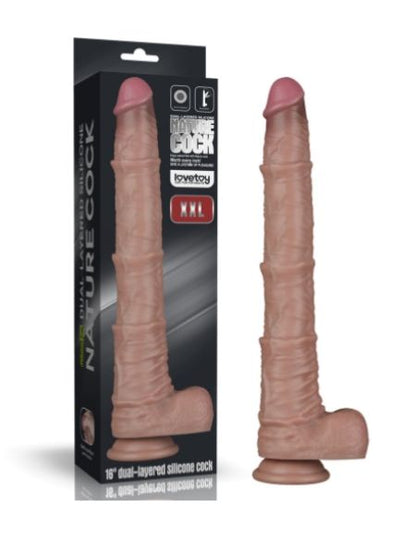 DUAL LAYERED BENDABLE SILICONE COCK XXXL - 16 INCH