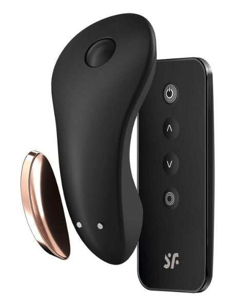 SATISFYER "LITTLE SECRET" SILICONE RECHARGEABLE PANTY VIBE WITH REMOTE