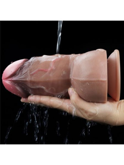DUAL LAYERED PALTINUM SILICONE COCK - 7 INCH