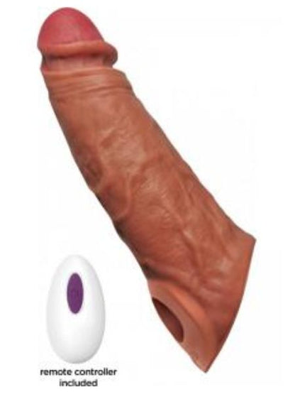 THICK DICK VIBRATING PENIS SILICONE SLEEVE 7 INCH