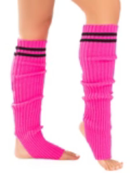 2 RIBBED STIRRUP LEG WARMERS