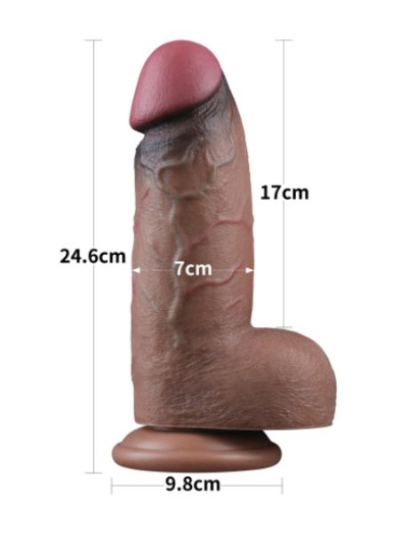 DUAL LAYERED SILICONE COCK XXL - 9.5 INCH