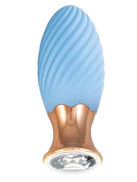 GOOESS DIAMOND TULIP RECHARGEABLE SILICONE MASSAGER - BLUE
