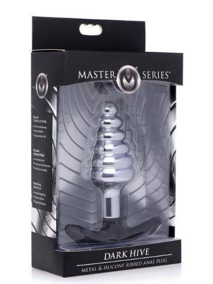 DARK HIVE METAL & SILICONE ANAL PLUG - SILVER