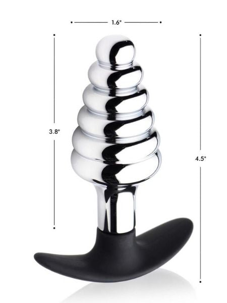 DARK HIVE METAL & SILICONE ANAL PLUG - SILVER